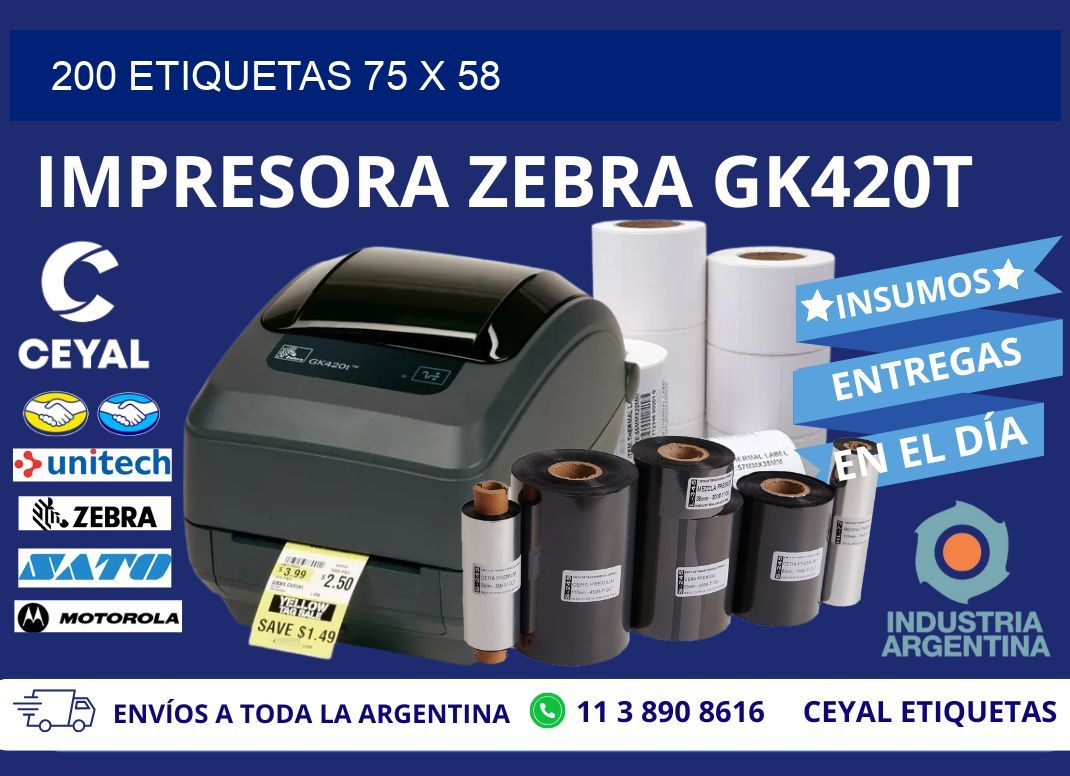 200 ETIQUETAS 75 x 58