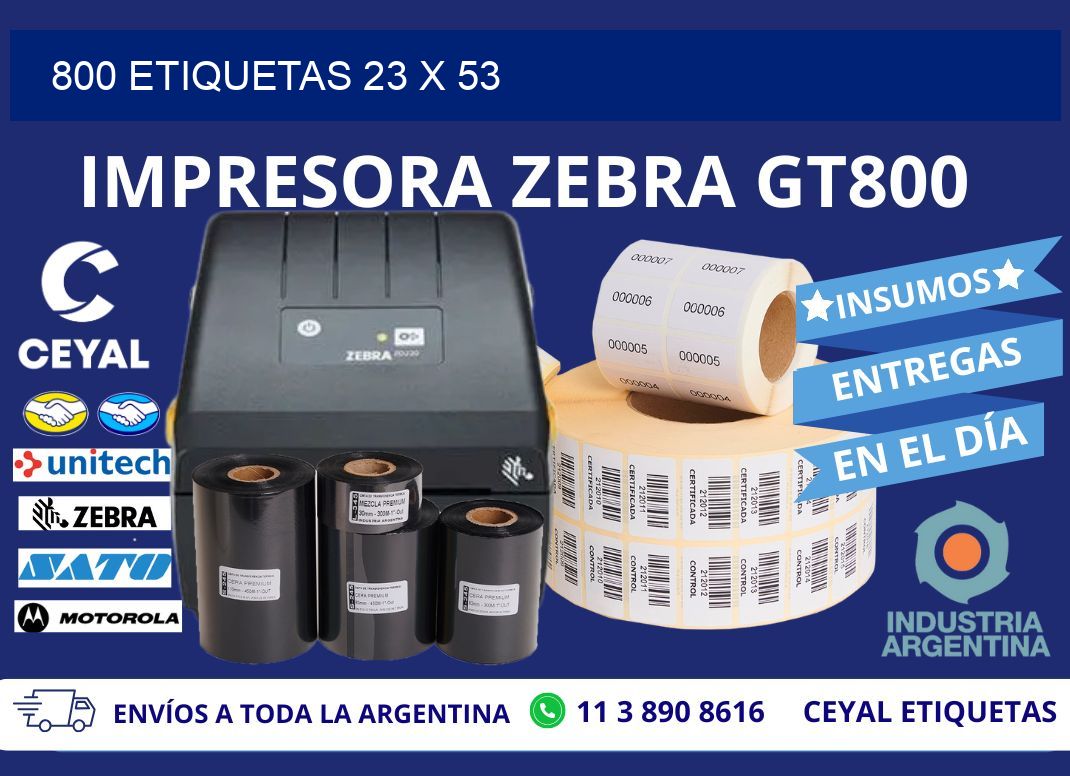 800 ETIQUETAS 23 x 53