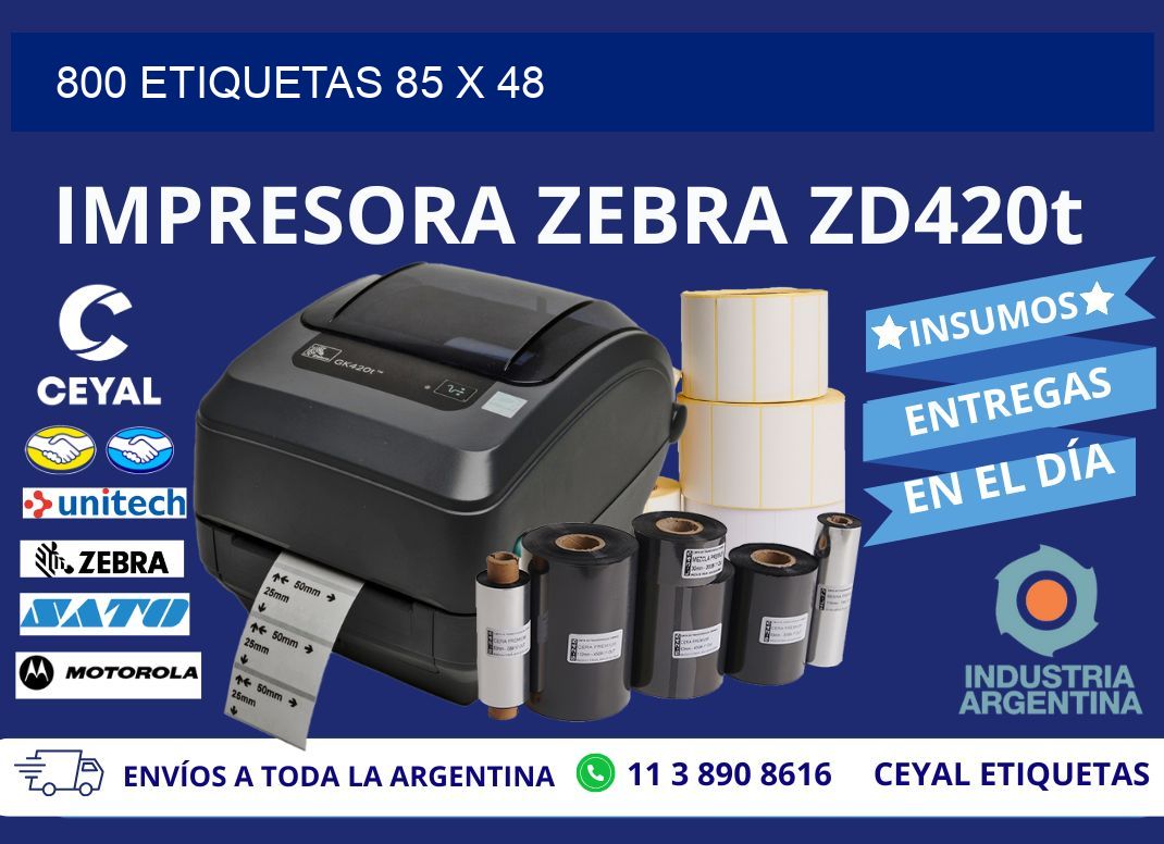 800 ETIQUETAS 85 x 48