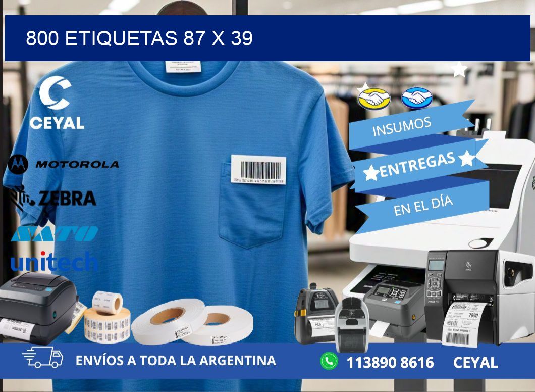 800 ETIQUETAS 87 x 39