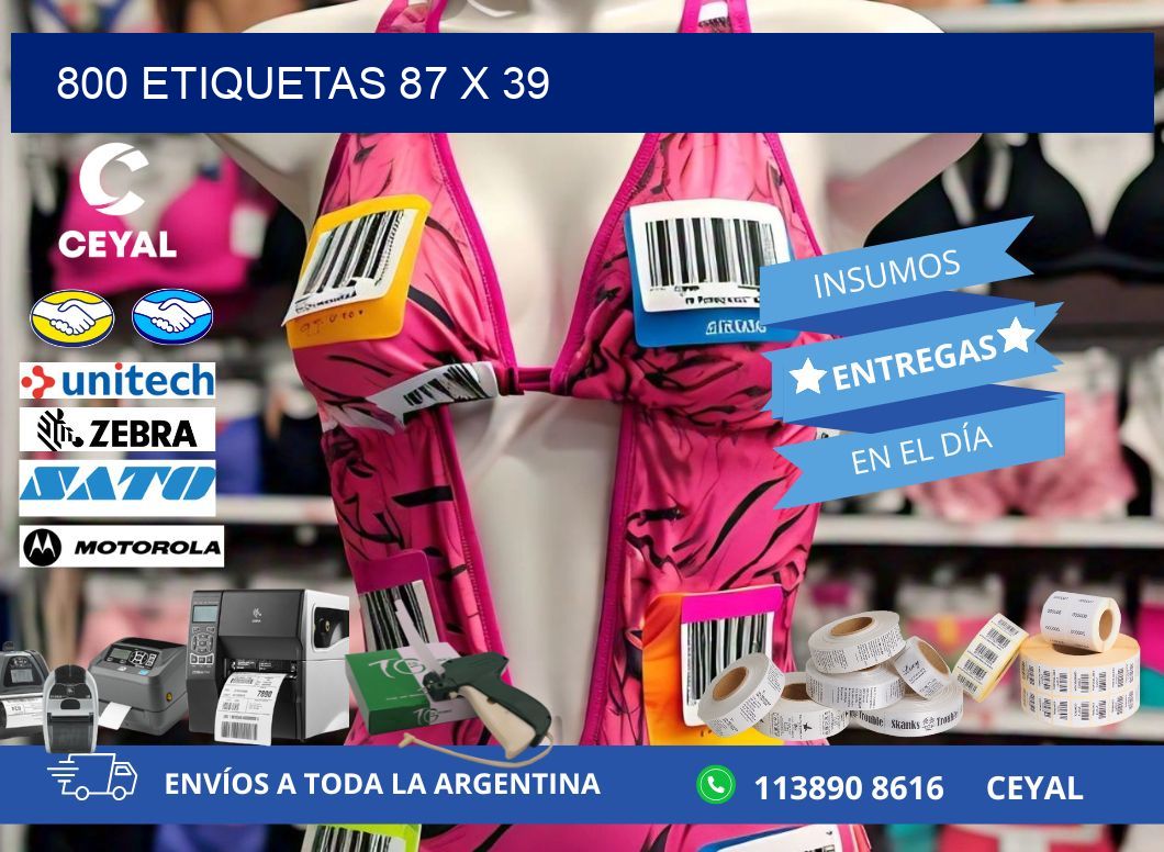 800 ETIQUETAS 87 x 39