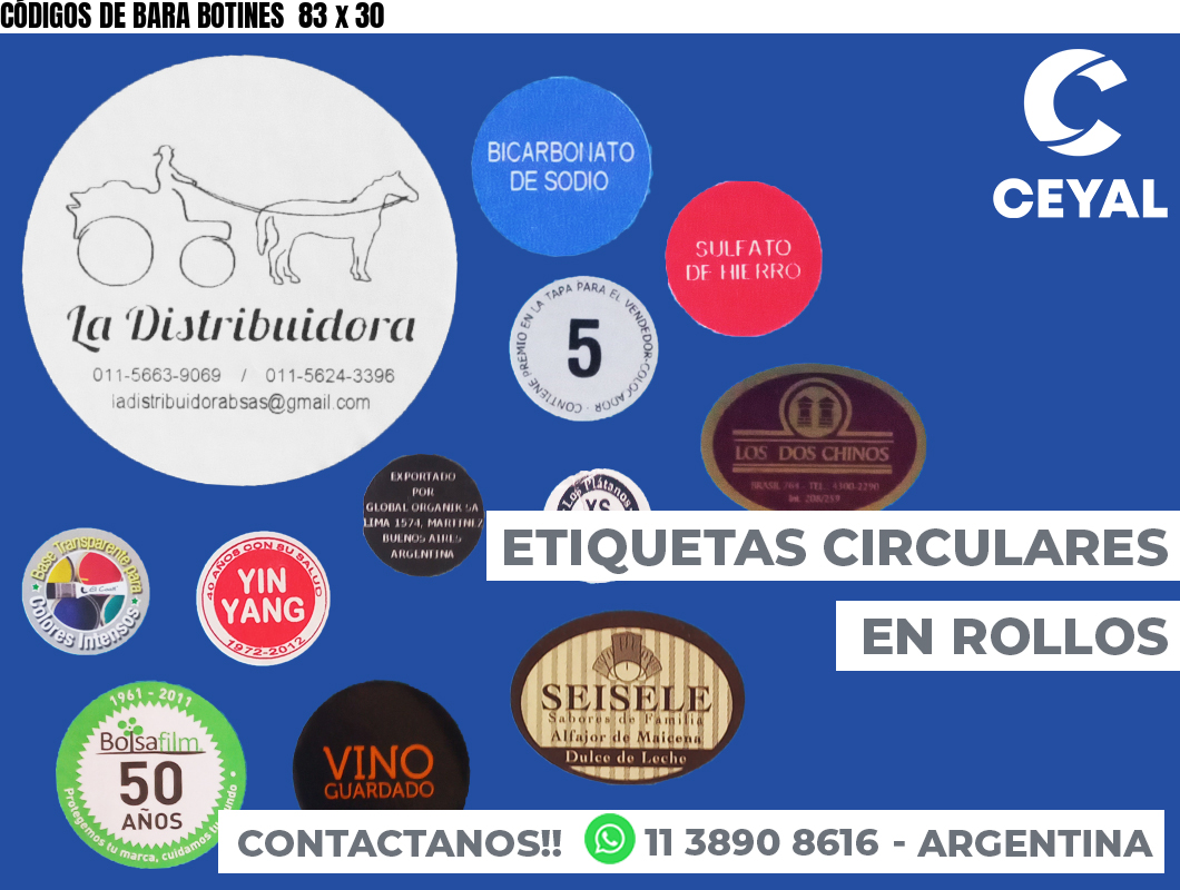 CÓDIGOS DE BARA BOTINES 83 x 30