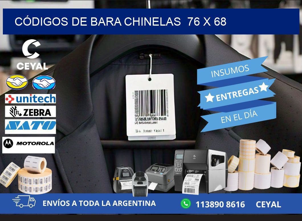 CÓDIGOS DE BARA CHINELAS 76 x 68