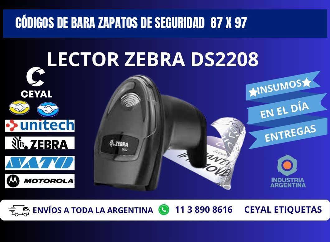 CÓDIGOS DE BARA ZAPATOS DE SEGURIDAD 87 x 97