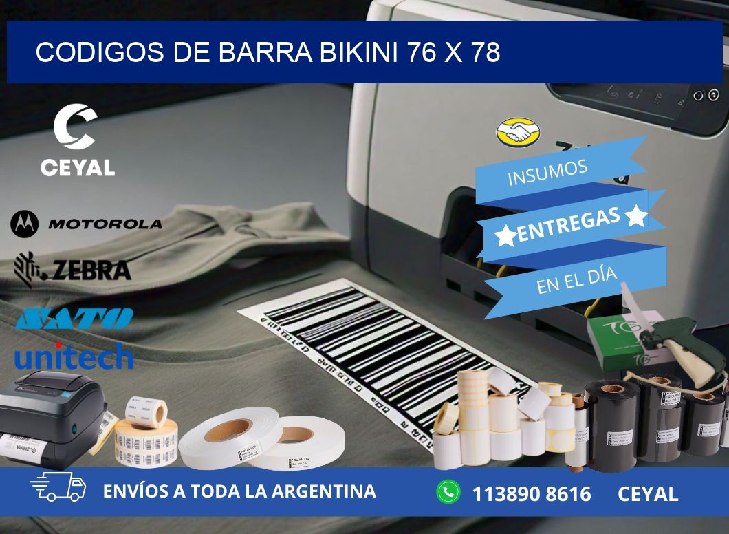 CODIGOS DE BARRA BIKINI 76 x 78