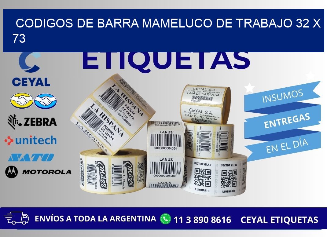 CODIGOS DE BARRA MAMELUCO DE TRABAJO 32 x 73