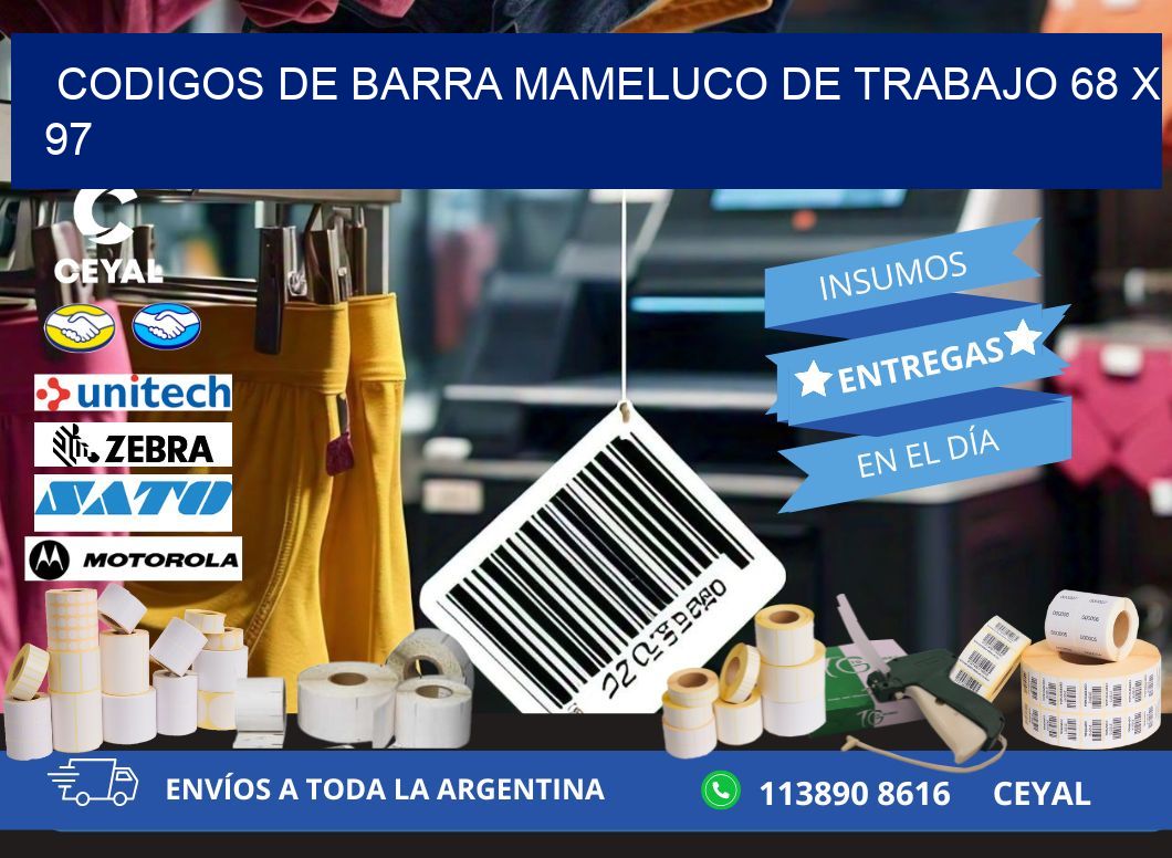 CODIGOS DE BARRA MAMELUCO DE TRABAJO 68 x 97