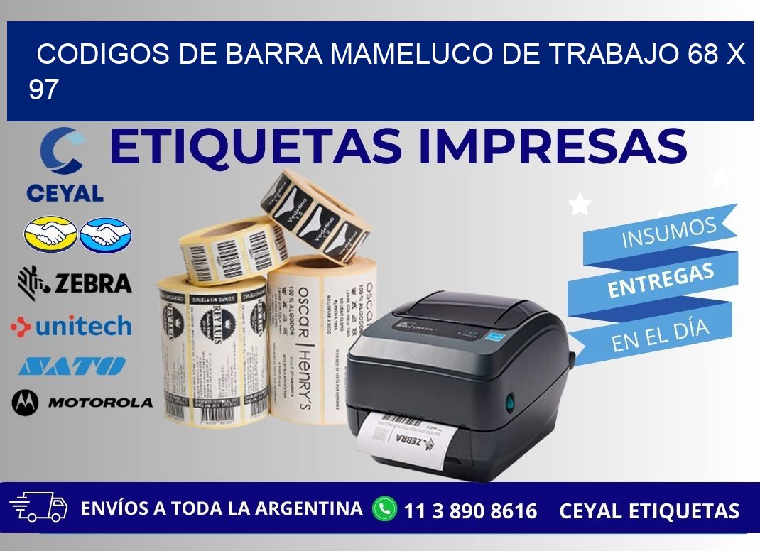CODIGOS DE BARRA MAMELUCO DE TRABAJO 68 x 97