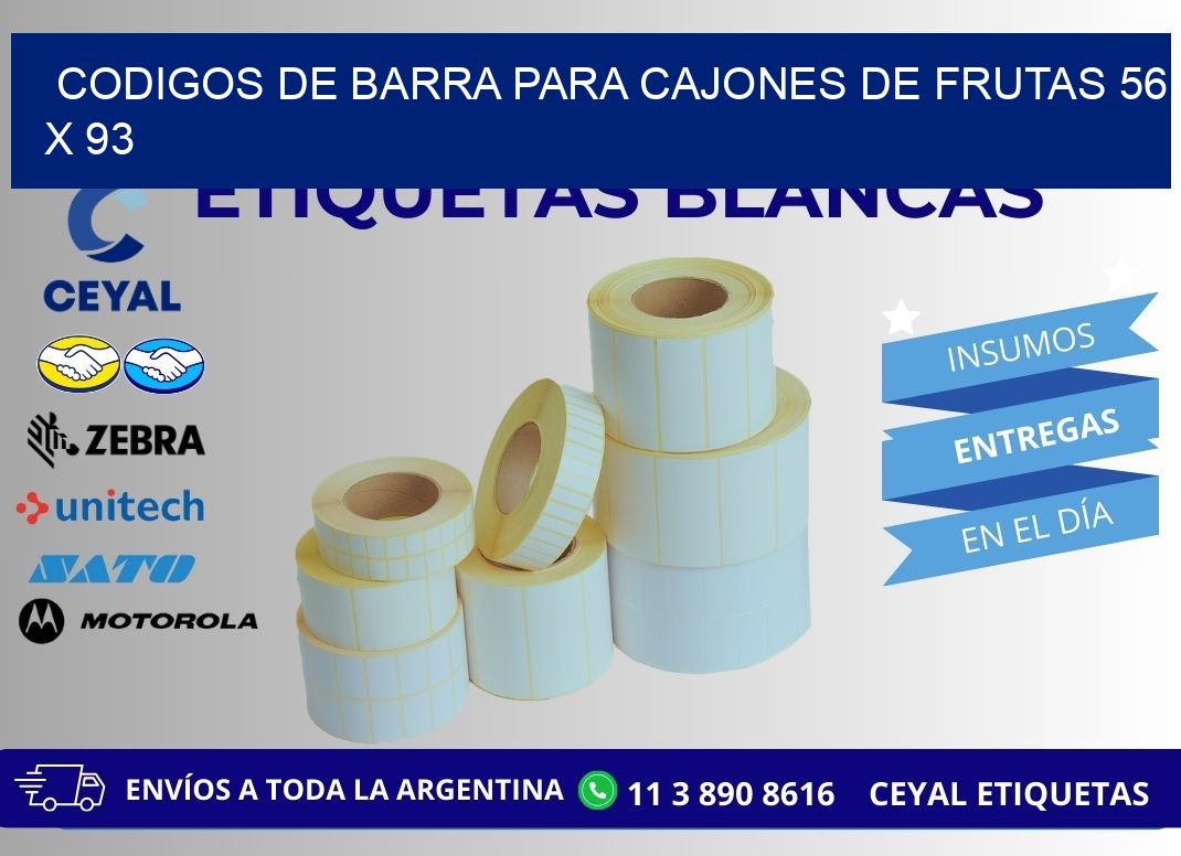 CODIGOS DE BARRA PARA CAJONES DE FRUTAS 56 x 93