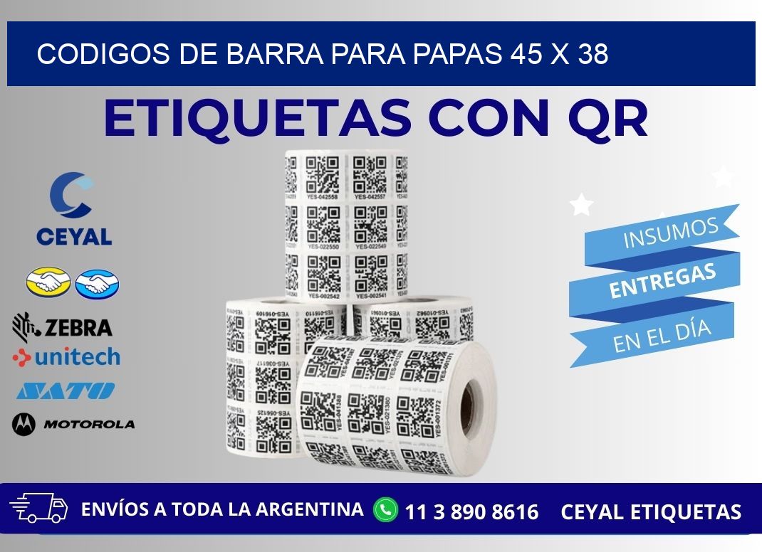 CODIGOS DE BARRA PARA PAPAS 45 x 38