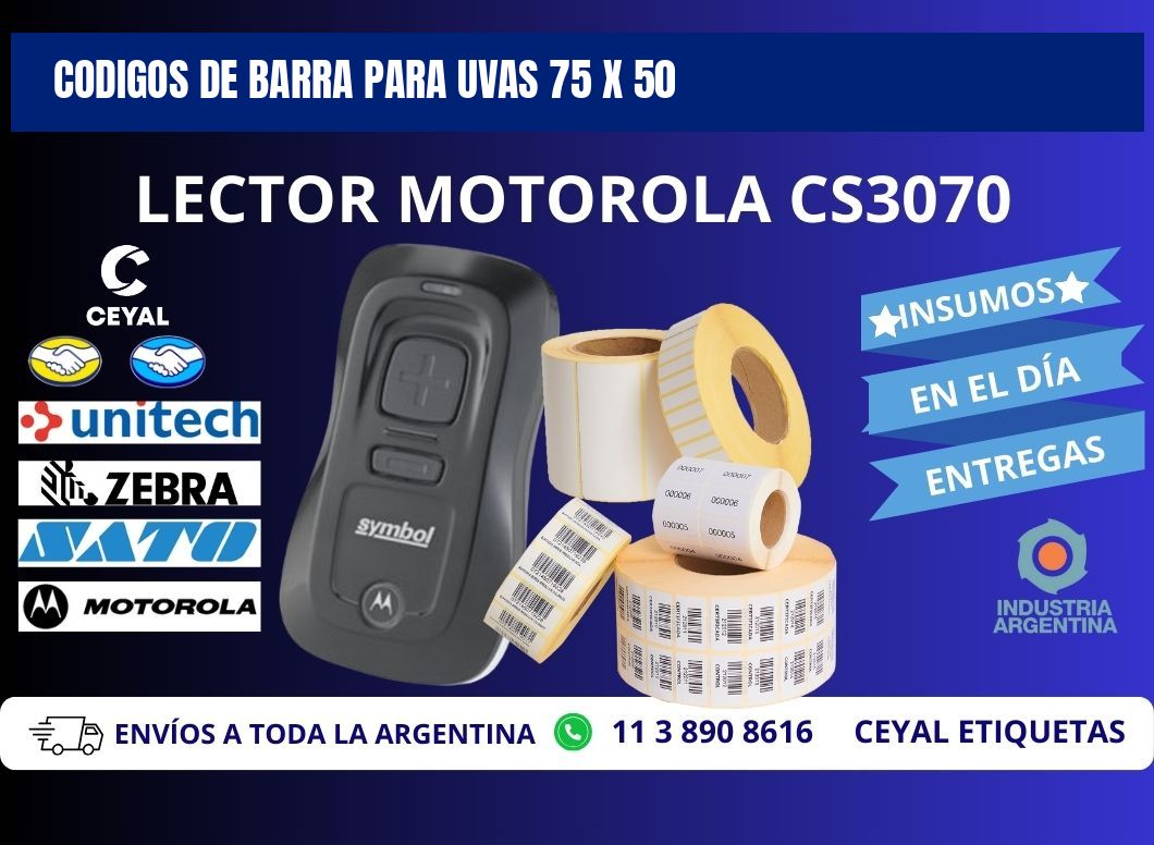 CODIGOS DE BARRA PARA UVAS 75 x 50