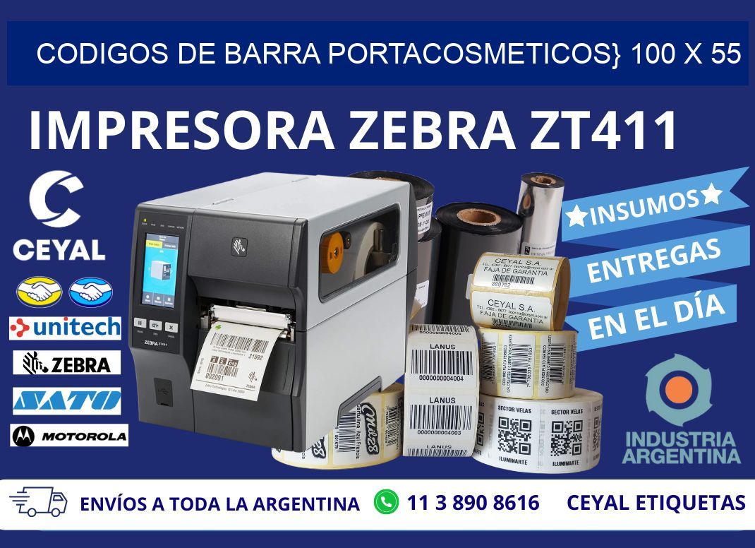 CODIGOS DE BARRA PORTACOSMETICOS} 100 x 55