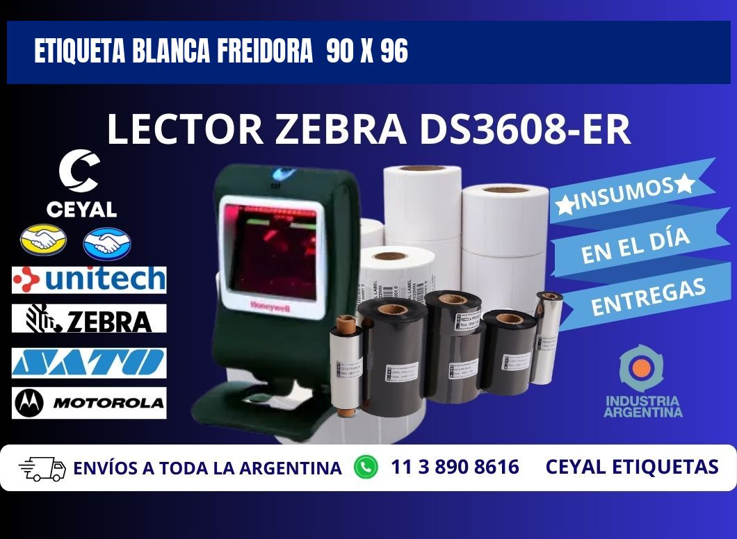 ETIQUETA BLANCA FREIDORA  90 x 96