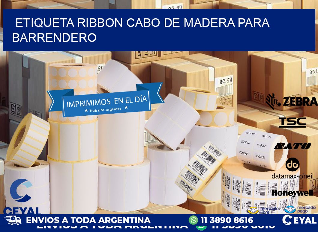 ETIQUETA RIBBON CABO DE MADERA PARA BARRENDERO