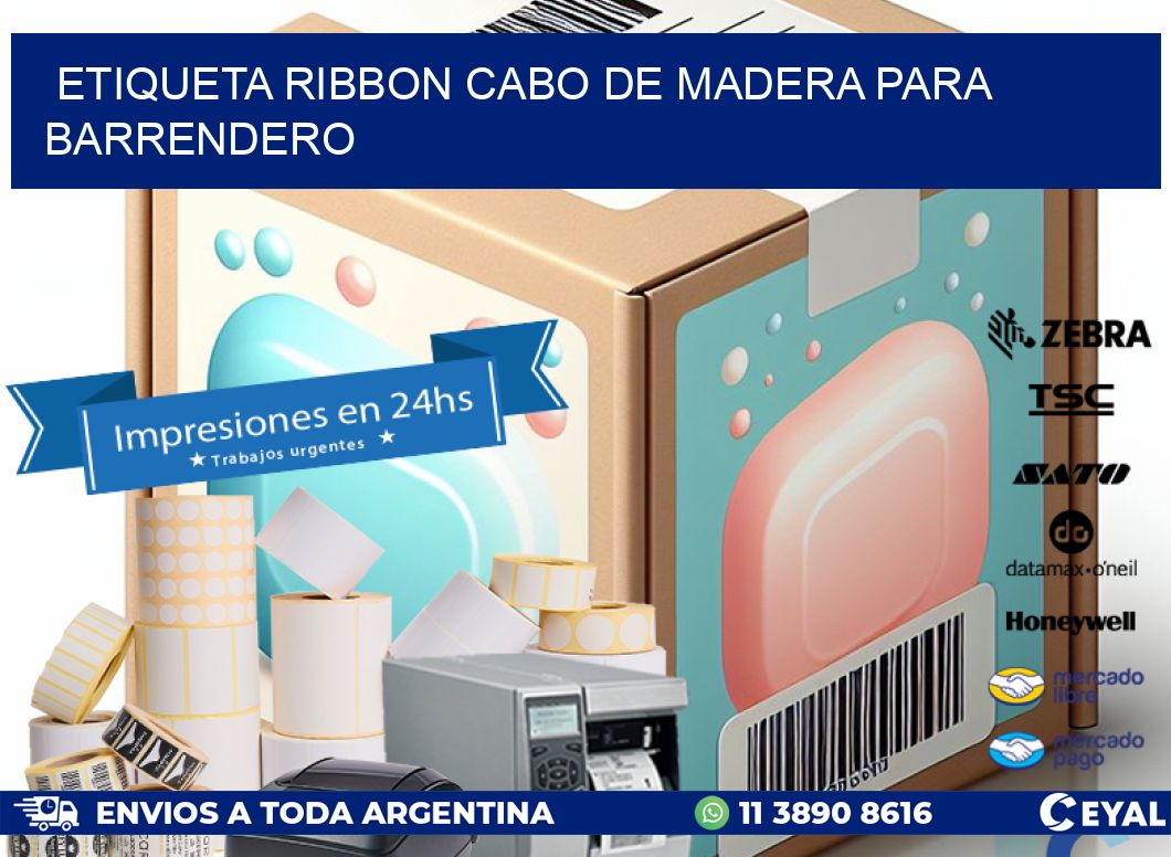 ETIQUETA RIBBON CABO DE MADERA PARA BARRENDERO