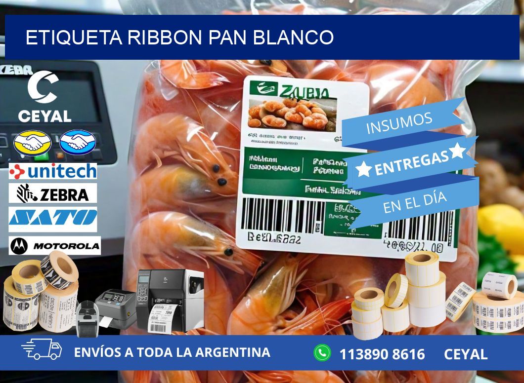 ETIQUETA RIBBON PAN BLANCO