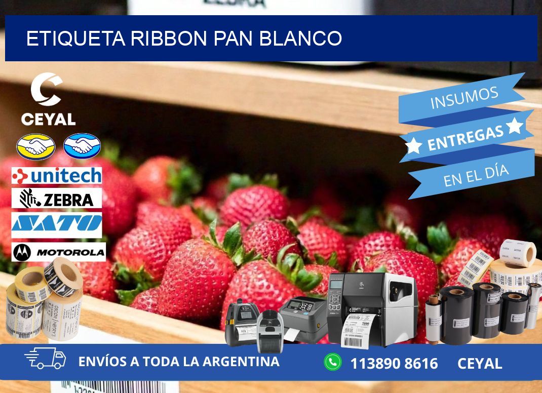 ETIQUETA RIBBON PAN BLANCO