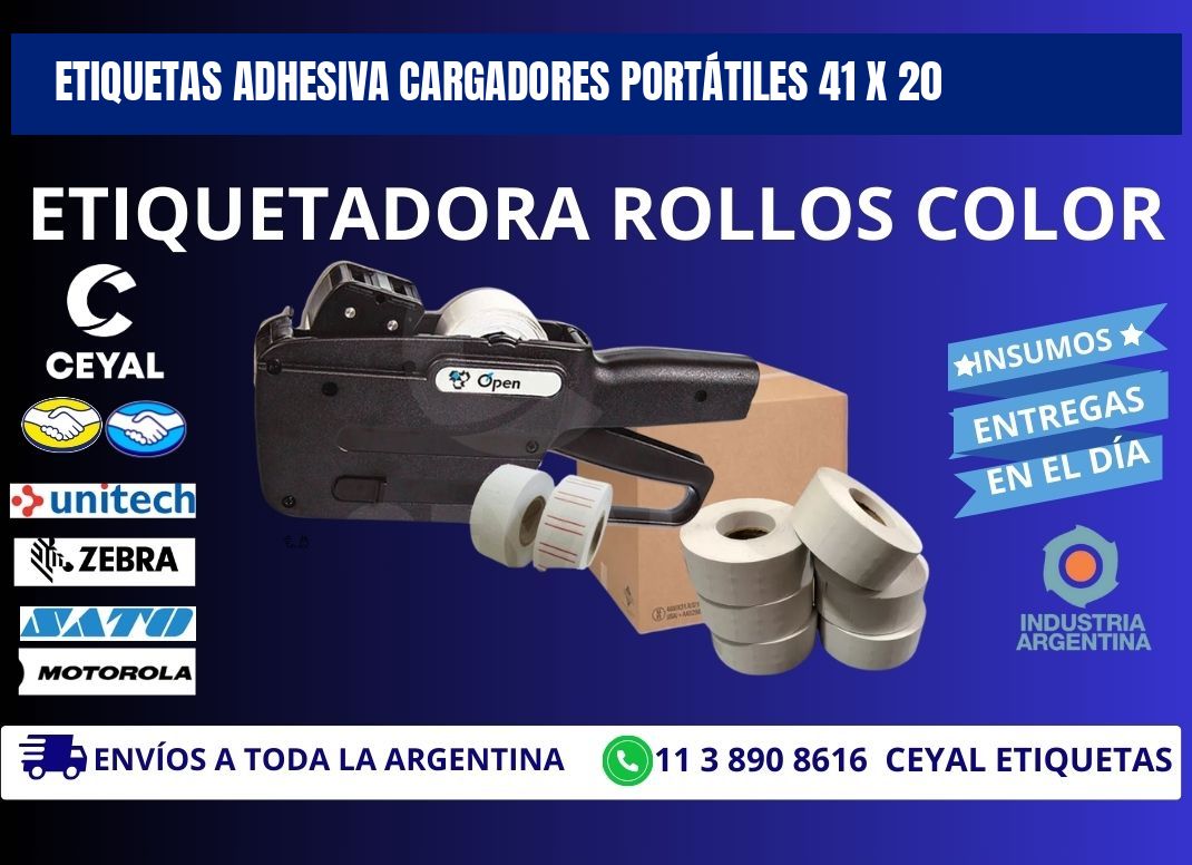 ETIQUETAS ADHESIVA CARGADORES PORTÁTILES 41 x 20