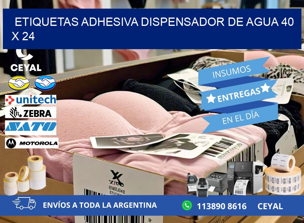 ETIQUETAS ADHESIVA DISPENSADOR DE AGUA 40 x 24