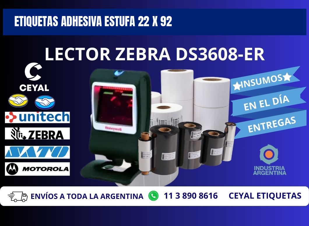 ETIQUETAS ADHESIVA ESTUFA 22 x 92