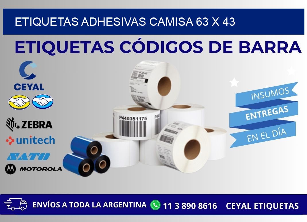 ETIQUETAS ADHESIVAS CAMISA 63 x 43