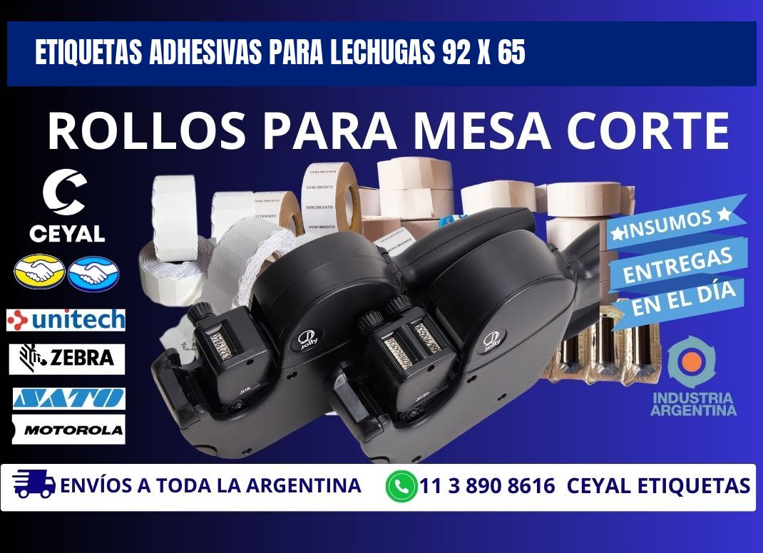 ETIQUETAS ADHESIVAS PARA LECHUGAS 92 x 65
