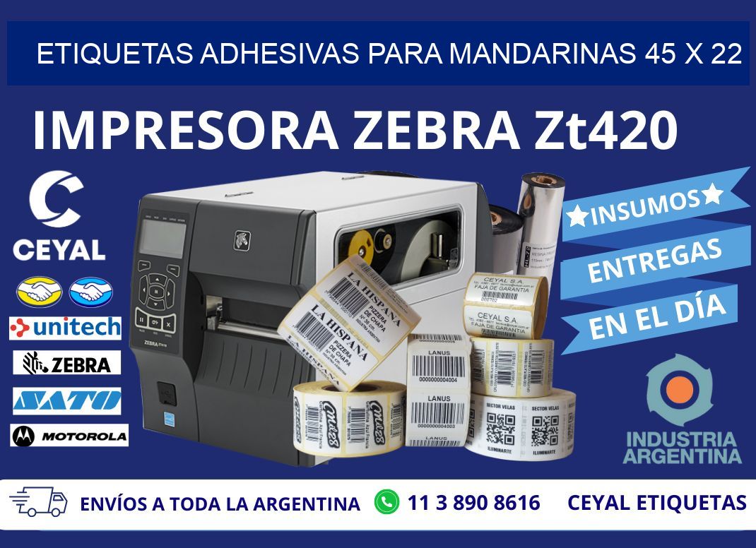 ETIQUETAS ADHESIVAS PARA MANDARINAS 45 x 22