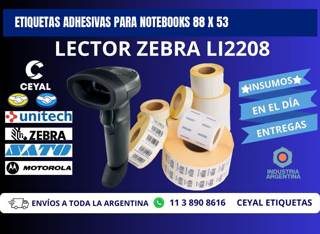 ETIQUETAS ADHESIVAS PARA NOTEBOOKS 88 x 53
