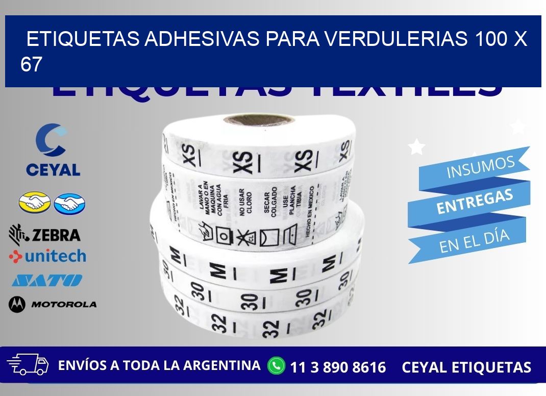 ETIQUETAS ADHESIVAS PARA VERDULERIAS 100 x 67