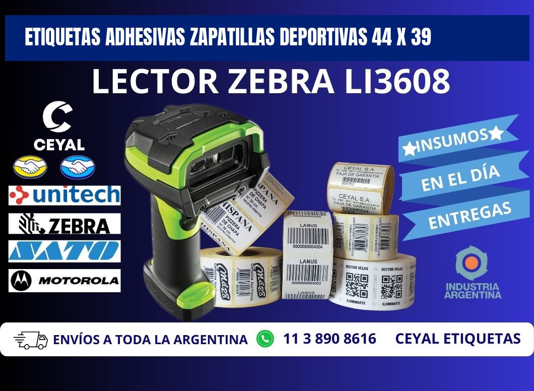 ETIQUETAS ADHESIVAS ZAPATILLAS DEPORTIVAS 44 x 39