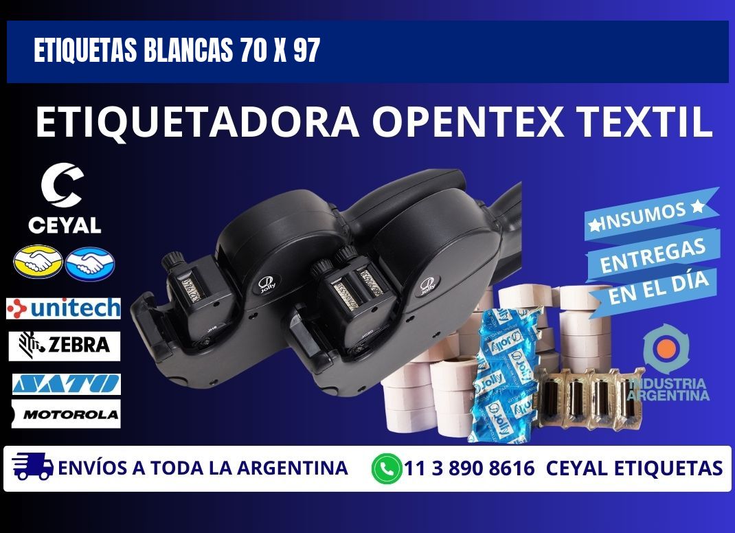 ETIQUETAS BLANCAS 70 x 97