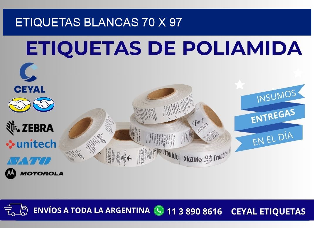 ETIQUETAS BLANCAS 70 x 97