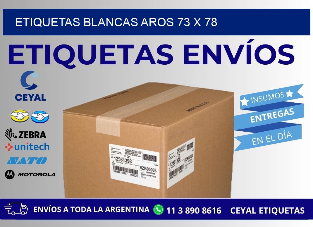 ETIQUETAS BLANCAS AROS 73 x 78