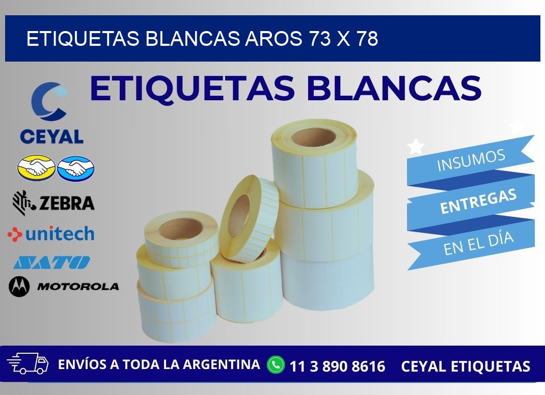 ETIQUETAS BLANCAS AROS 73 x 78