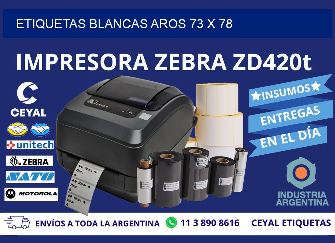 ETIQUETAS BLANCAS AROS 73 x 78