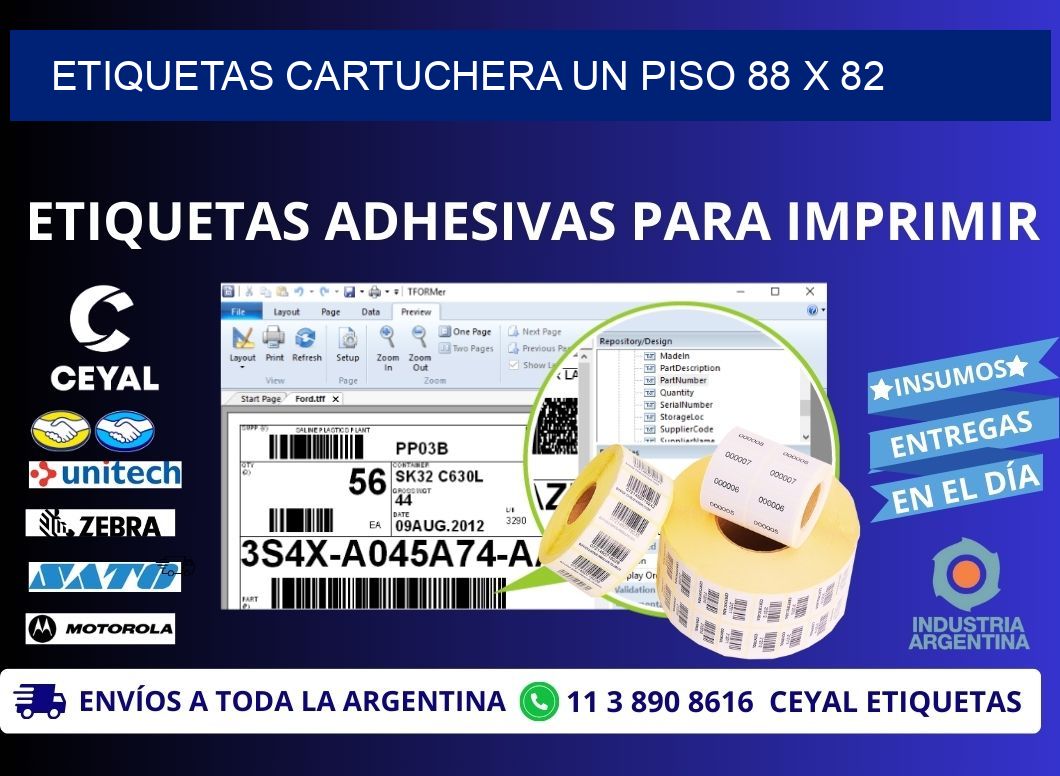 ETIQUETAS CARTUCHERA UN PISO 88 x 82