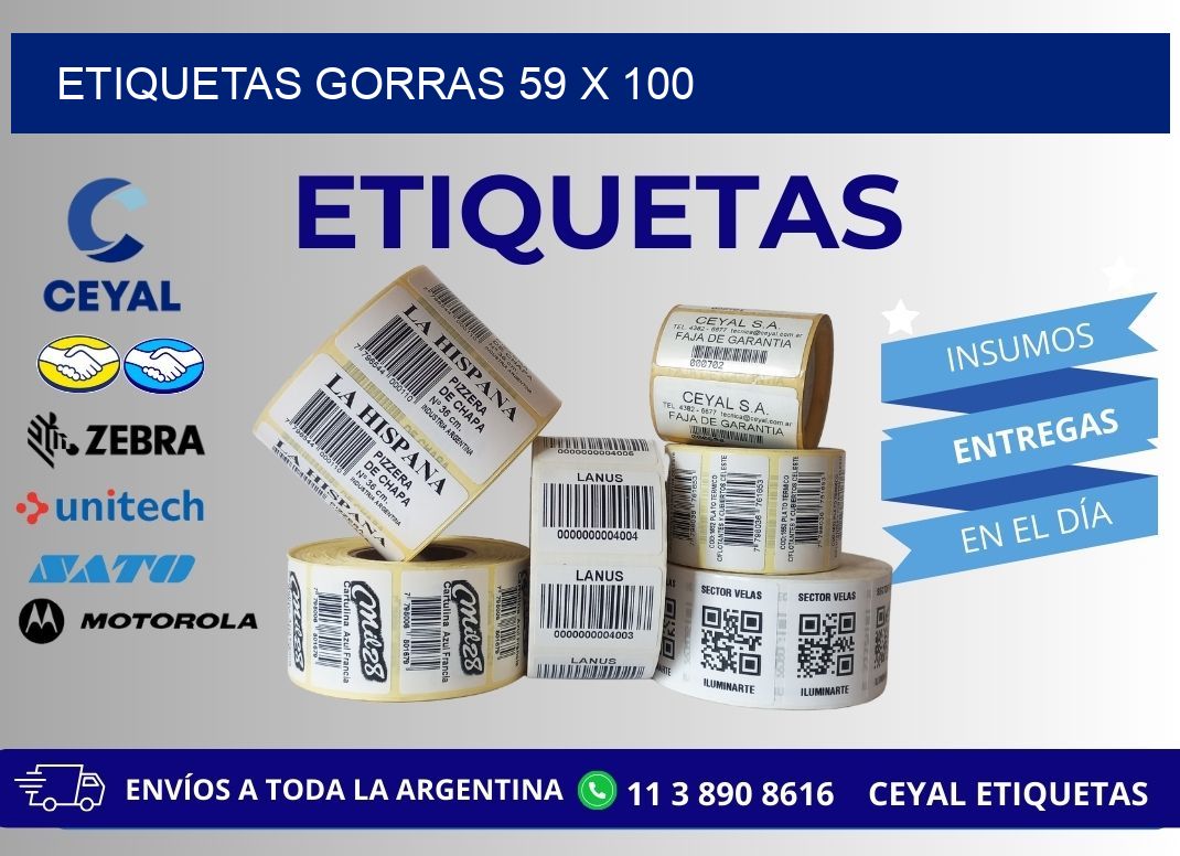 ETIQUETAS GORRAS 59 x 100
