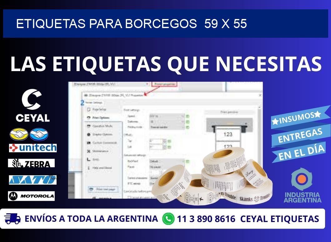 ETIQUETAS PARA BORCEGOS 59 x 55