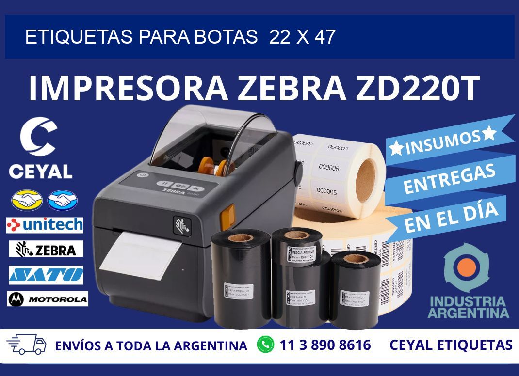 ETIQUETAS PARA BOTAS  22 x 47