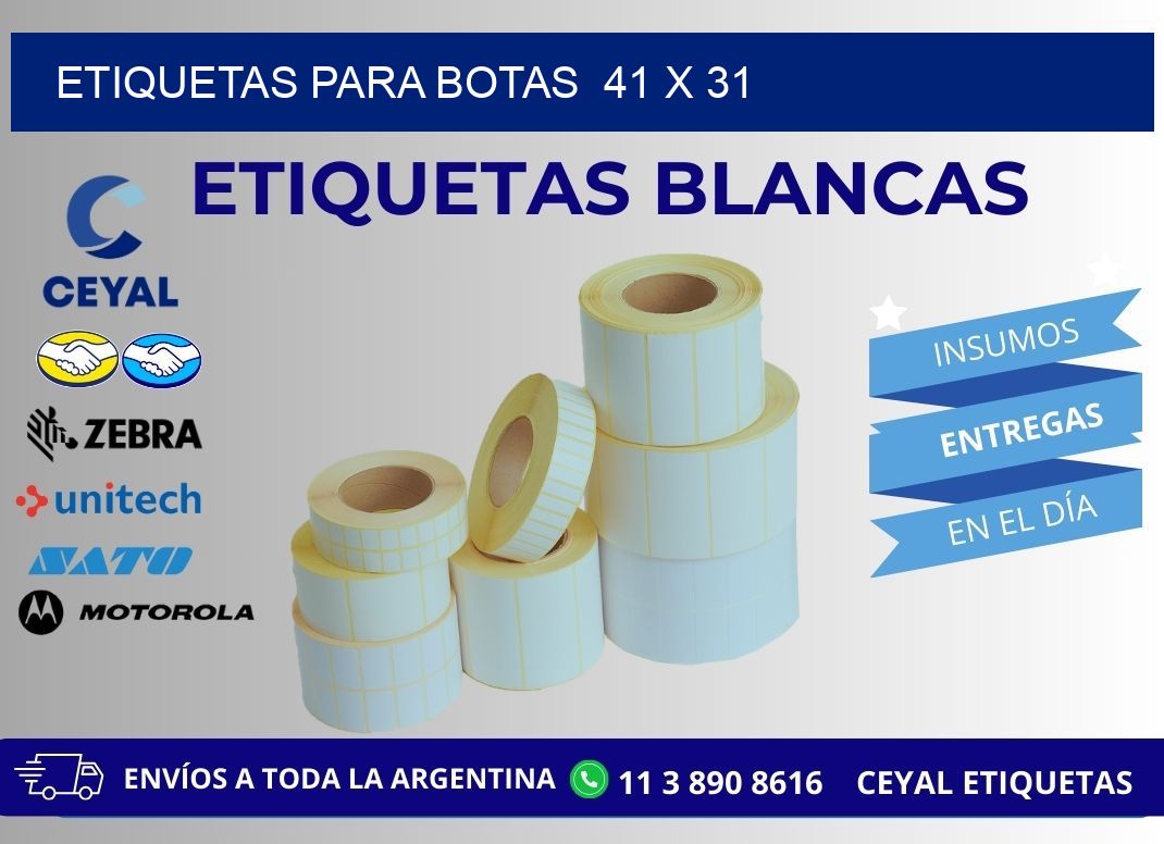ETIQUETAS PARA BOTAS 41 x 31