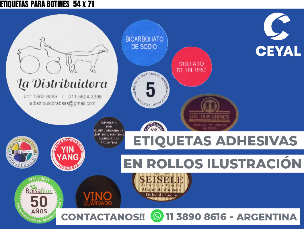 ETIQUETAS PARA BOTINES 54 x 71