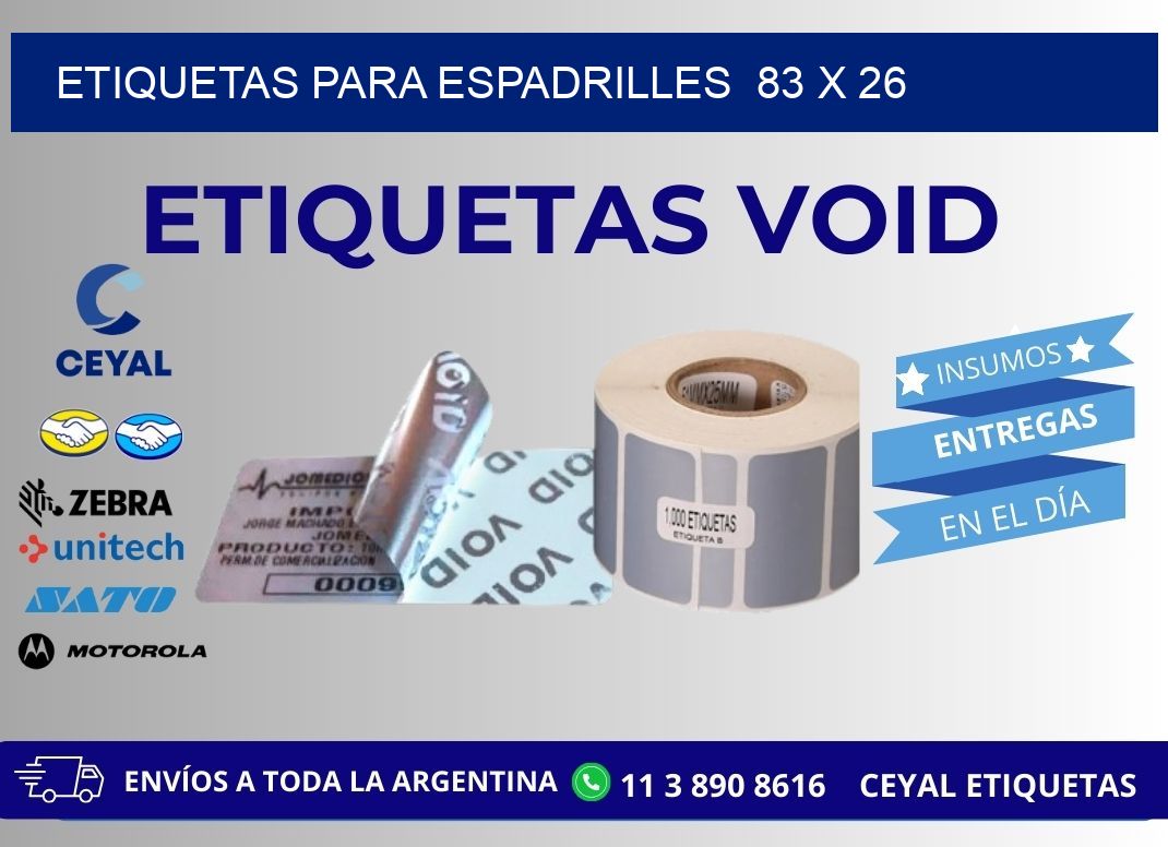 ETIQUETAS PARA ESPADRILLES  83 x 26