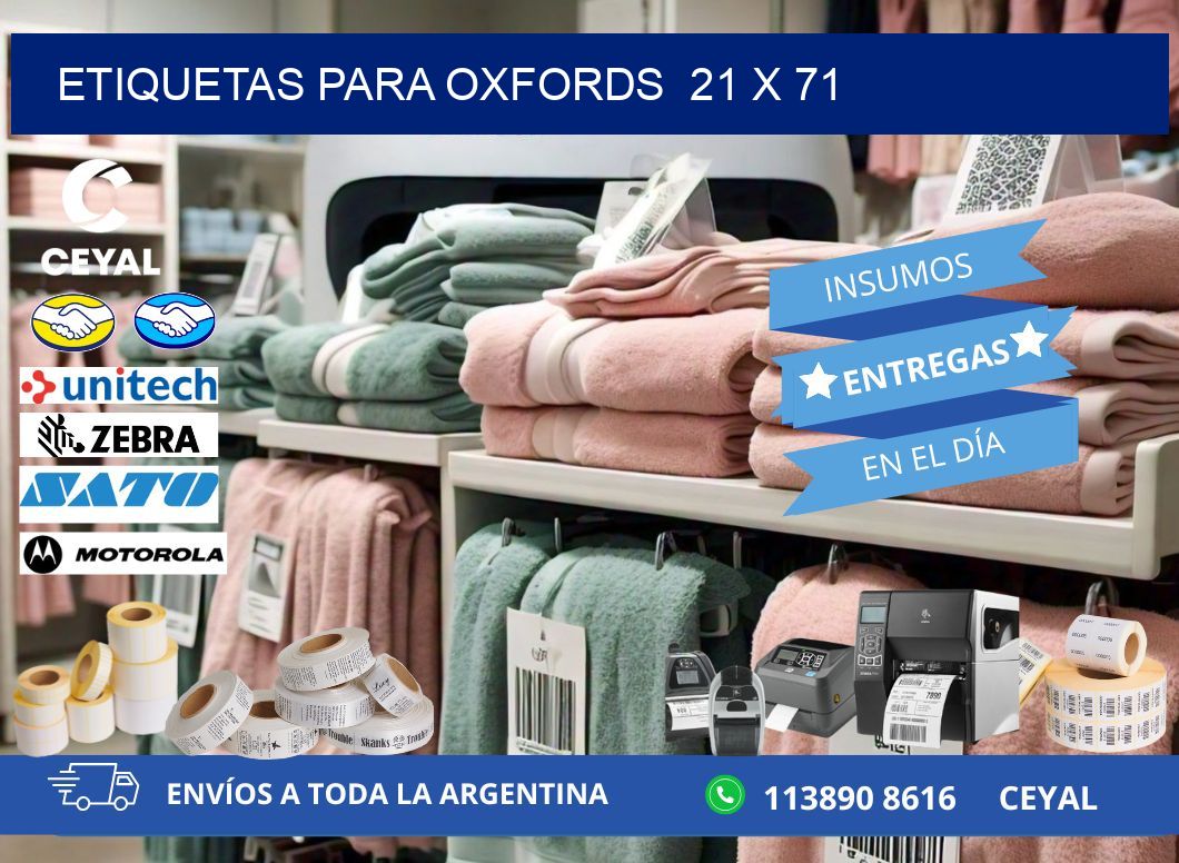 ETIQUETAS PARA OXFORDS 21 x 71
