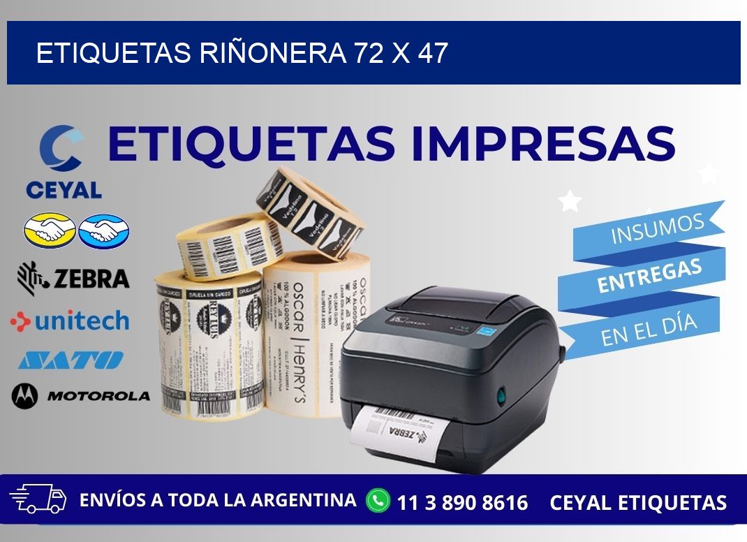ETIQUETAS RIÑONERA 72 x 47