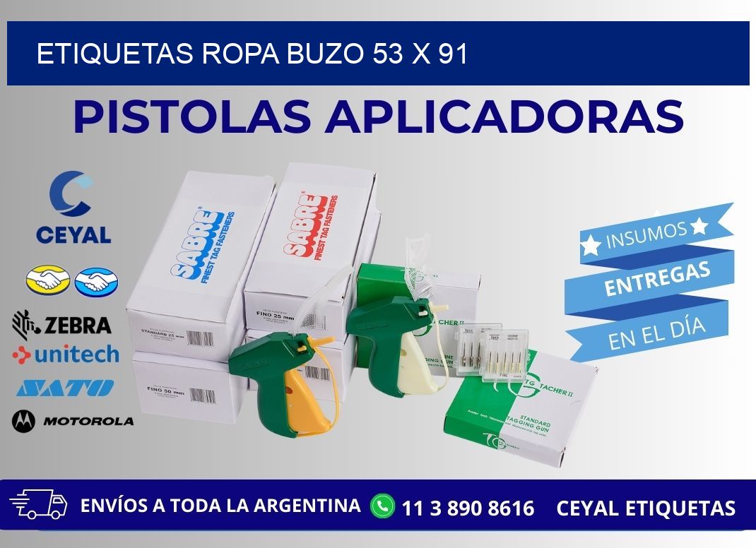 ETIQUETAS ROPA BUZO 53 x 91