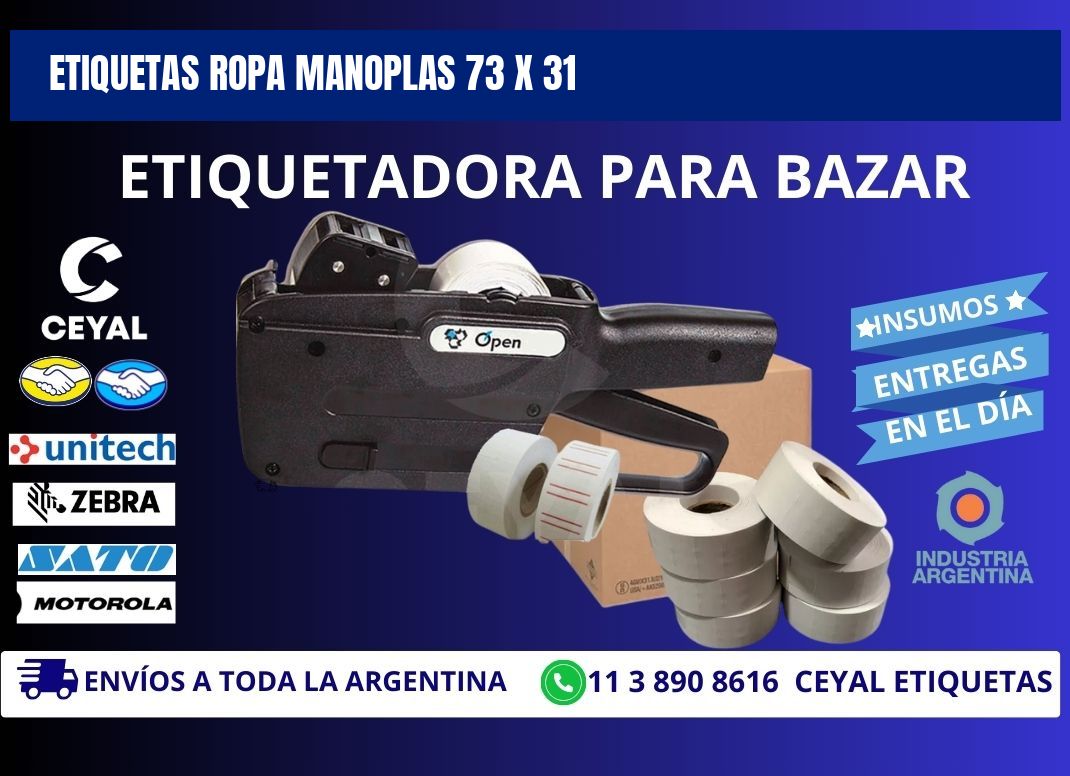 ETIQUETAS ROPA MANOPLAS 73 x 31