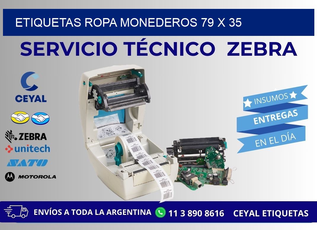 ETIQUETAS ROPA MONEDEROS 79 x 35