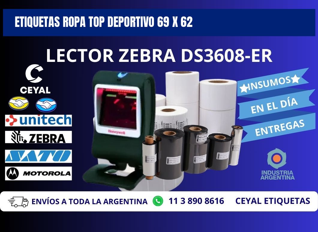 ETIQUETAS ROPA TOP DEPORTIVO 69 x 62