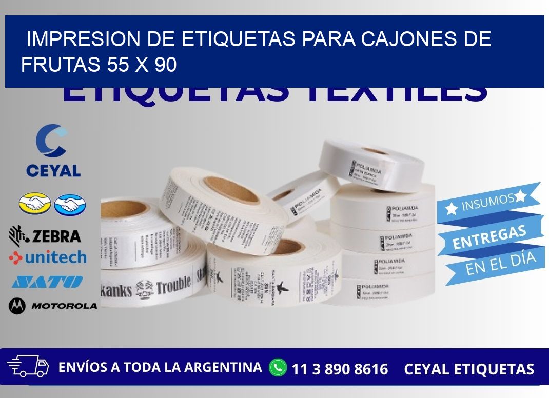 IMPRESION DE ETIQUETAS PARA CAJONES DE FRUTAS 55 x 90
