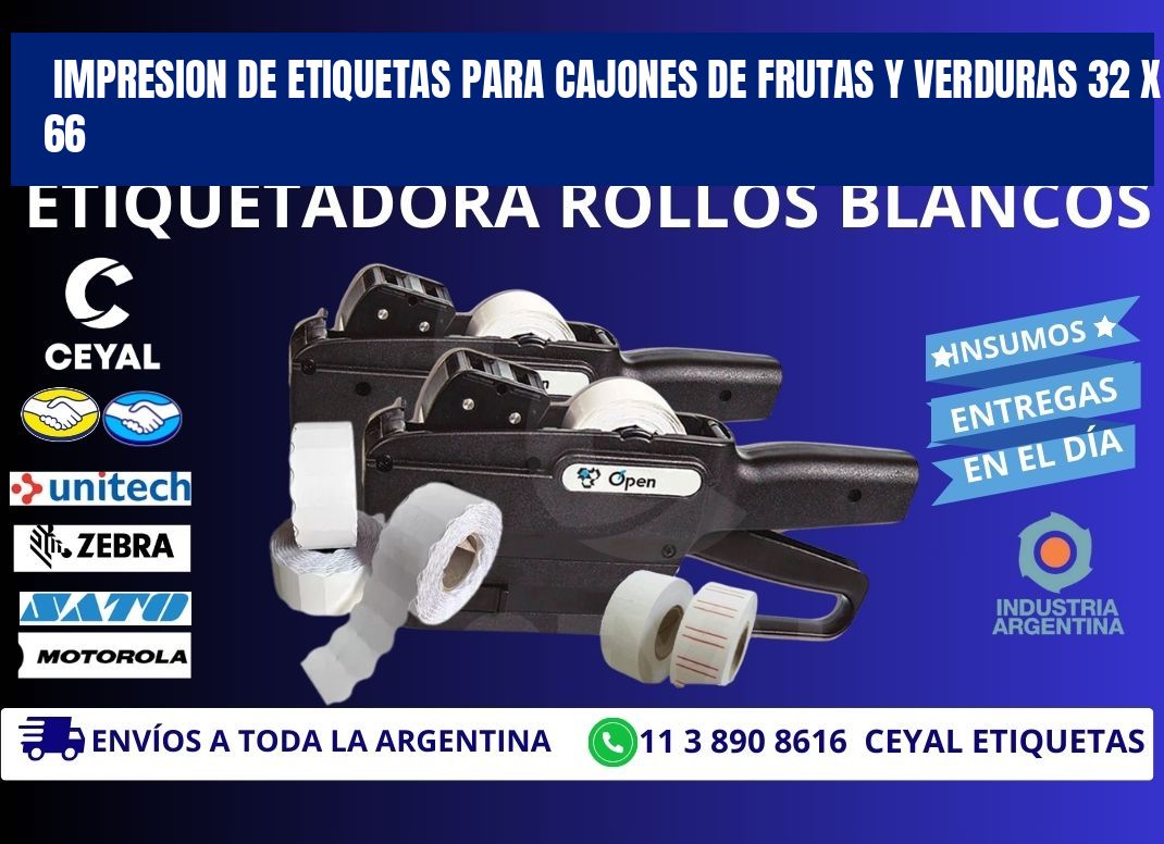 IMPRESION DE ETIQUETAS PARA CAJONES DE FRUTAS Y VERDURAS 32 x 66